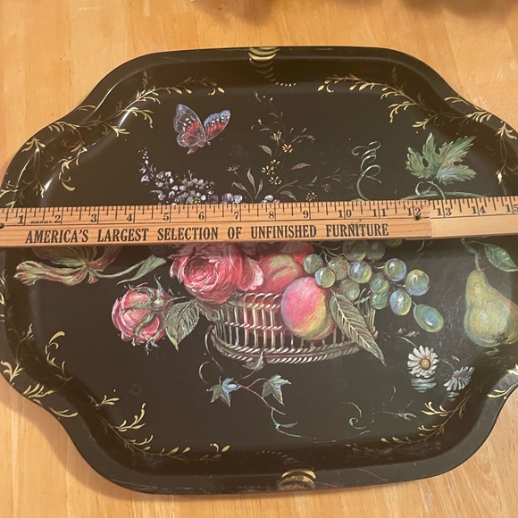 Vintage Hand painted large Elite tray made in England  16 x 13 - Picture 7 of 7